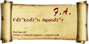 Fábián Agenór névjegykártya